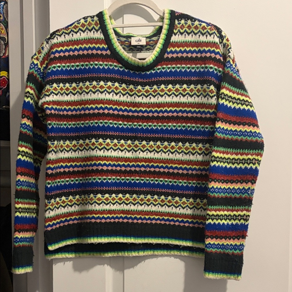 CAbi Multicolor Patterned Sweater - image 1